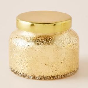 Anthropologie Capri Blue Mini Spiced Cider Gold Foil Jar Candle